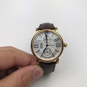 Vintage Cartier Watch Rose Gold Leather Band